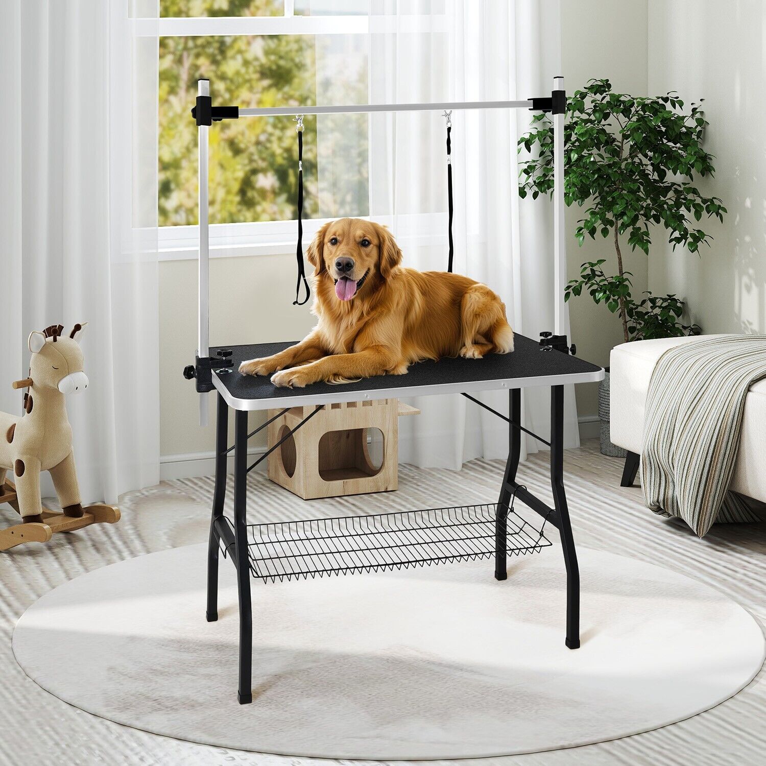 Adjustable Pet Grooming Table for Australian Cattle Dog, Foldable V178-66891