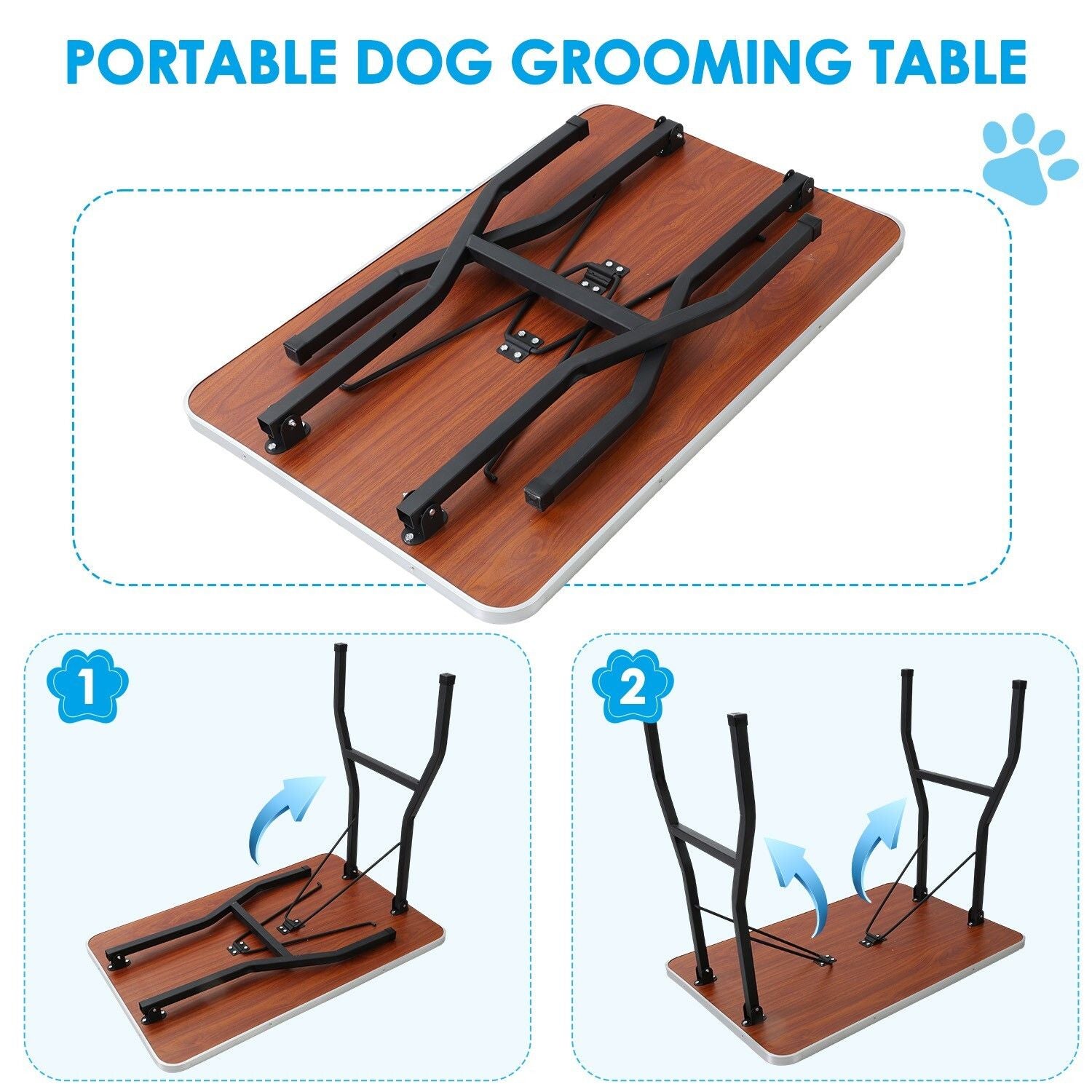 Adjustable Pet Grooming Table for Australian Cattle Dog, Foldable V178-66891
