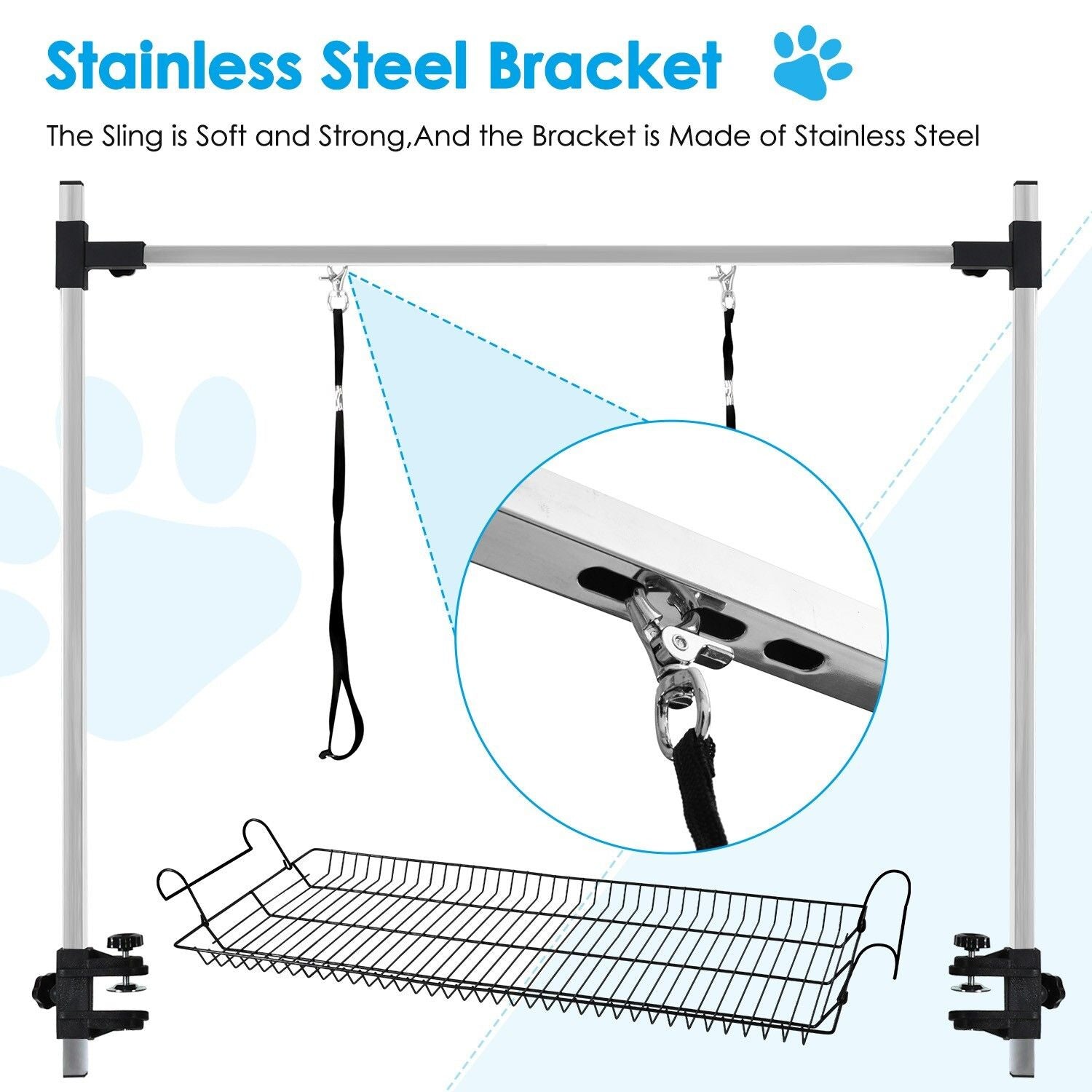 Adjustable Pet Grooming Table for Australian Cattle Dog, Foldable V178-66891