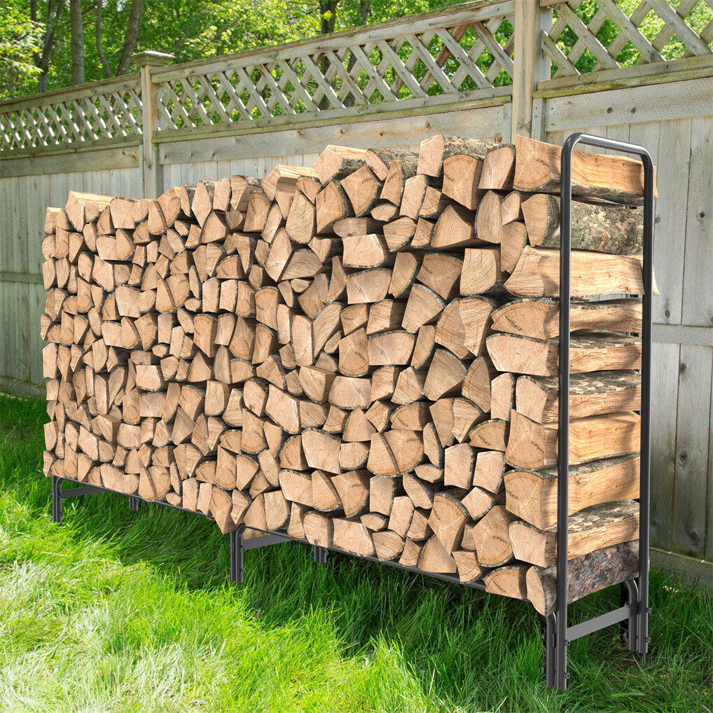 Metal Firewood Rack Log Storage Holder Heavy Duty V178-66893