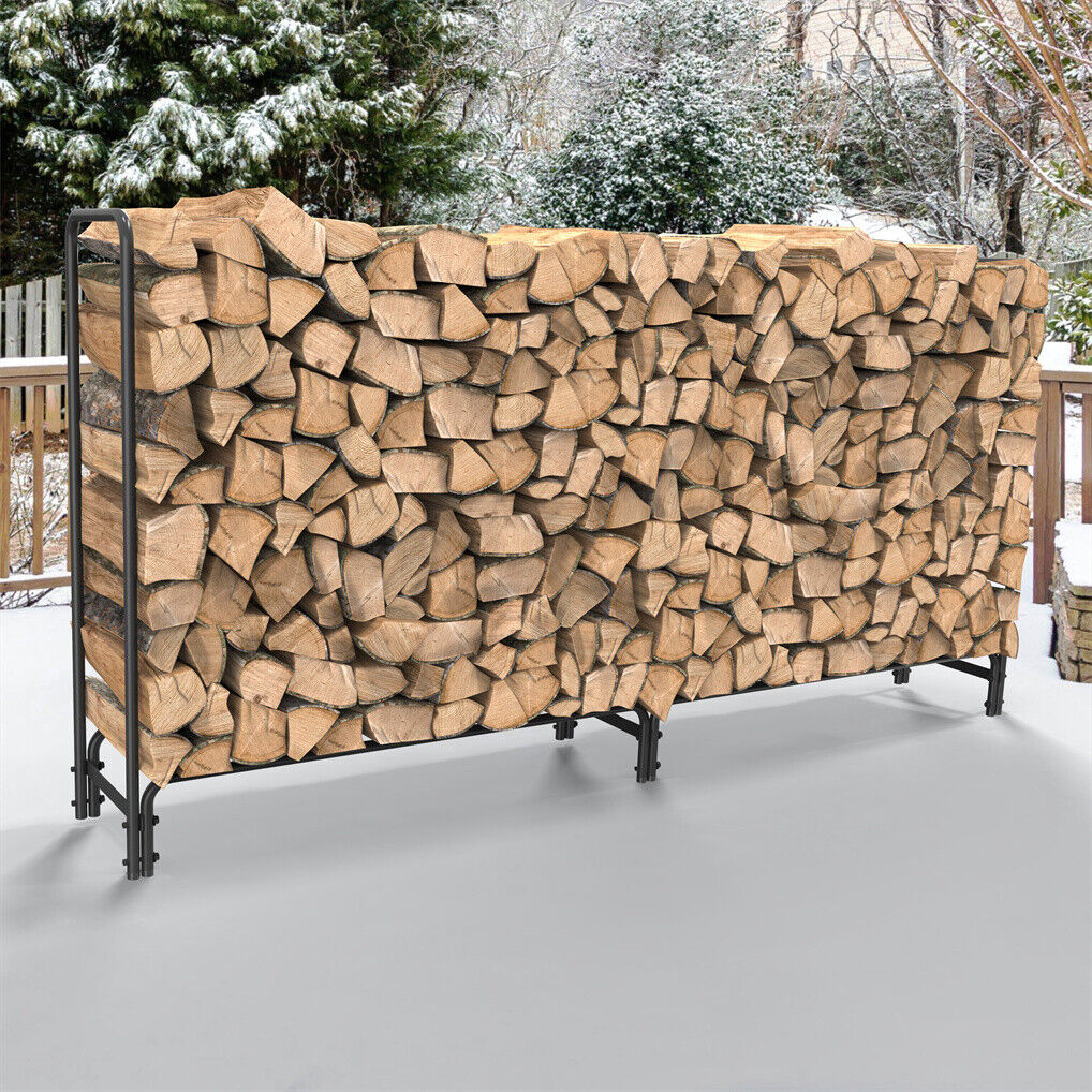 Metal Firewood Rack Log Storage Holder Heavy Duty V178-66893