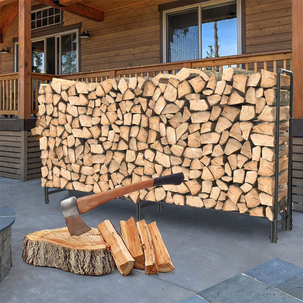 Metal Firewood Rack Log Storage Holder Heavy Duty V178-66893