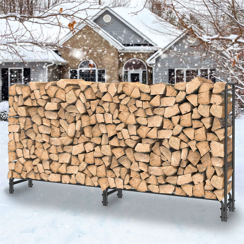 Metal Firewood Rack Log Storage Holder Heavy Duty V178-66893