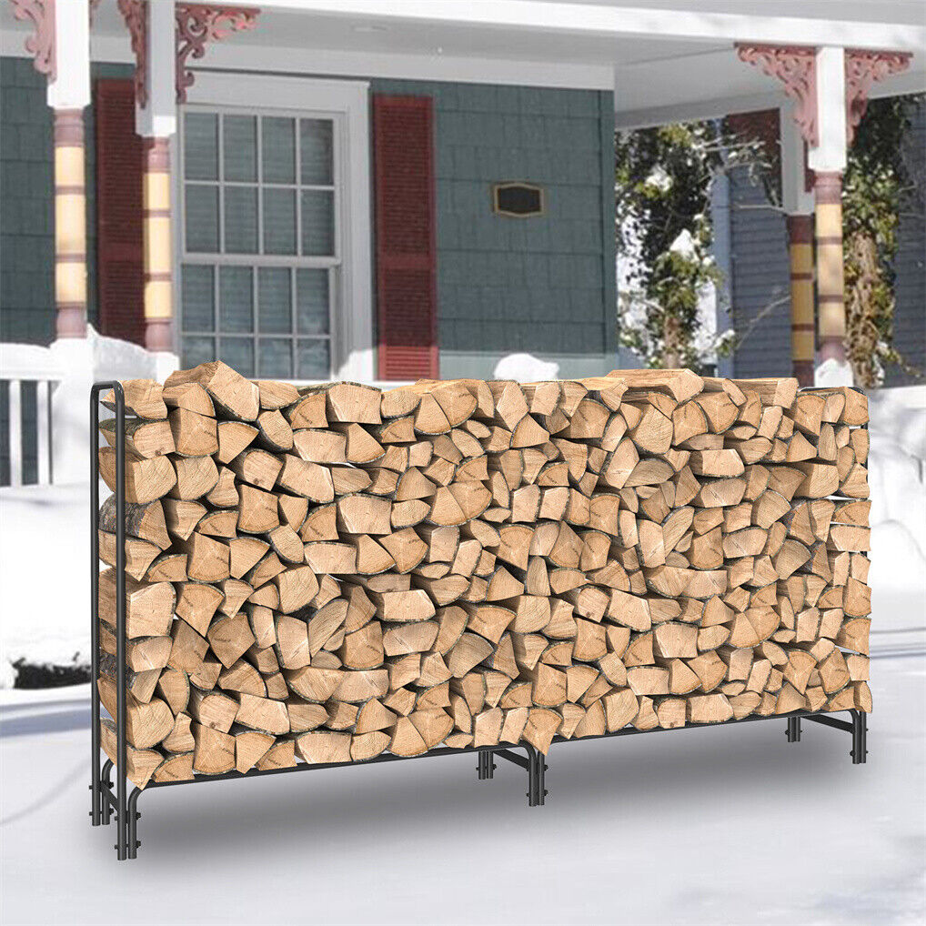 Metal Firewood Rack Log Storage Holder Heavy Duty V178-66893
