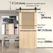 Sliding Barn Door Kit Heavy Duty Rust Resistant Single 2.44M V178-66896