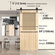 Sliding Barn Door Hardware Kit Heavy Duty Rust Resistant Single Door 3M V178-66897