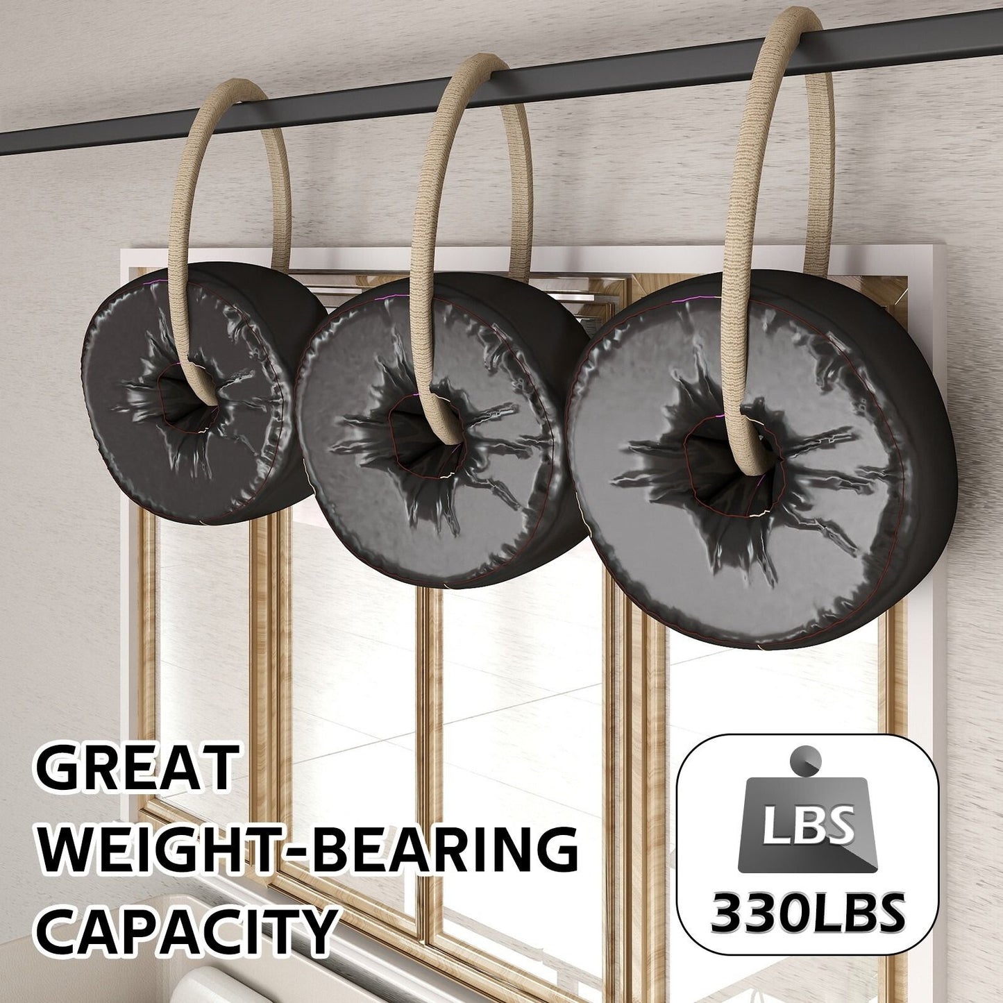 Sliding Barn Door Hardware Kit Heavy Duty Rust Resistant 4M V178-66898