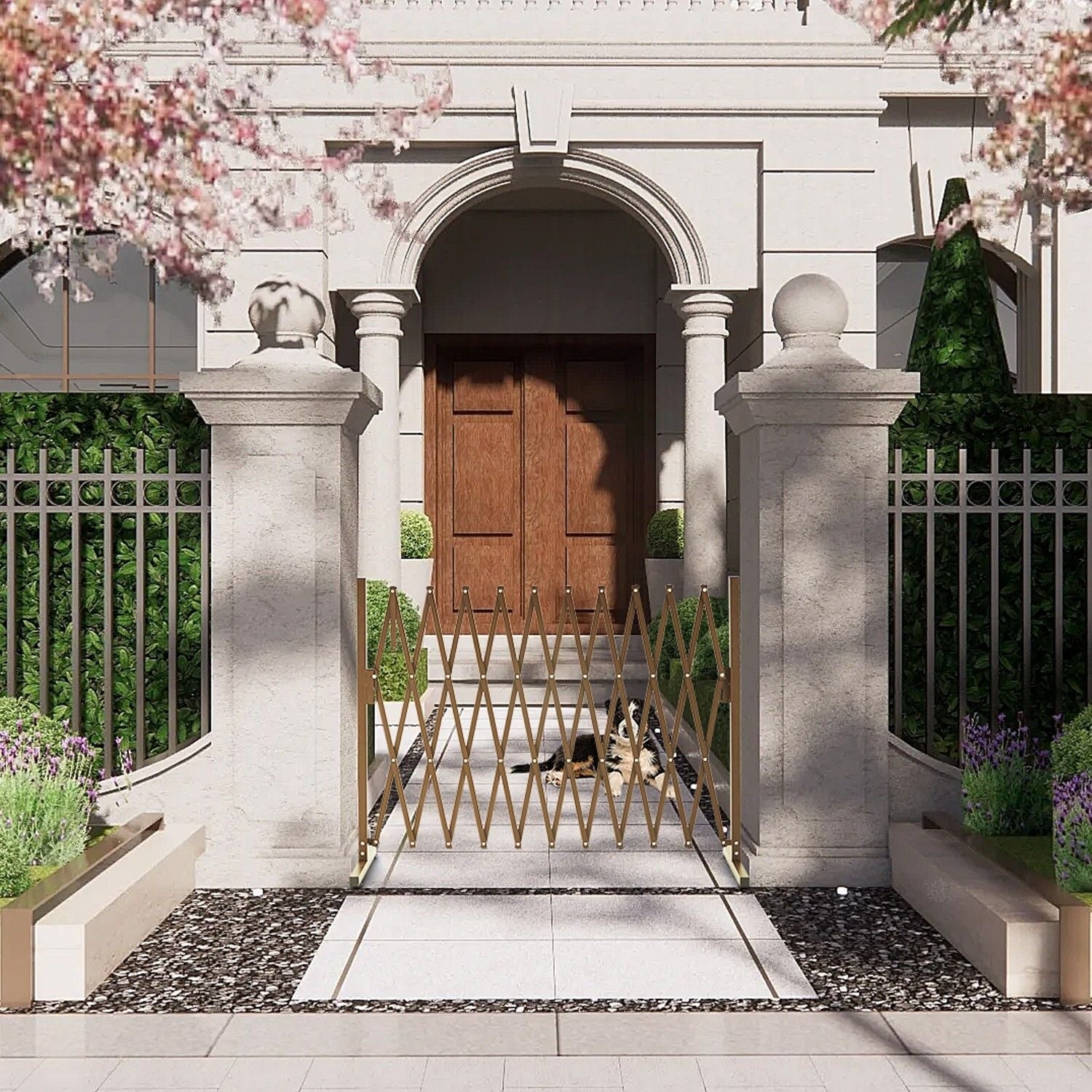 Expandable Aluminum Garden Fence Gate Rectangular V178-66899