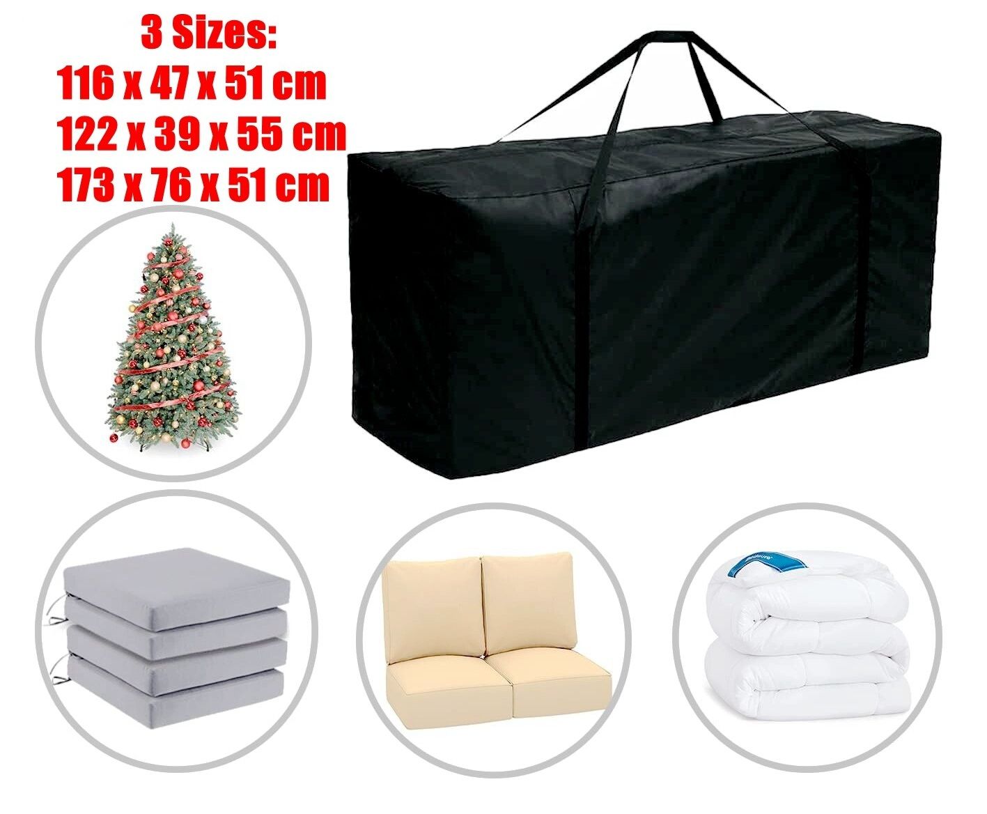 Extra Large Christmas Tree Storage Bag 116x47x51cm Waterproof V178-66903