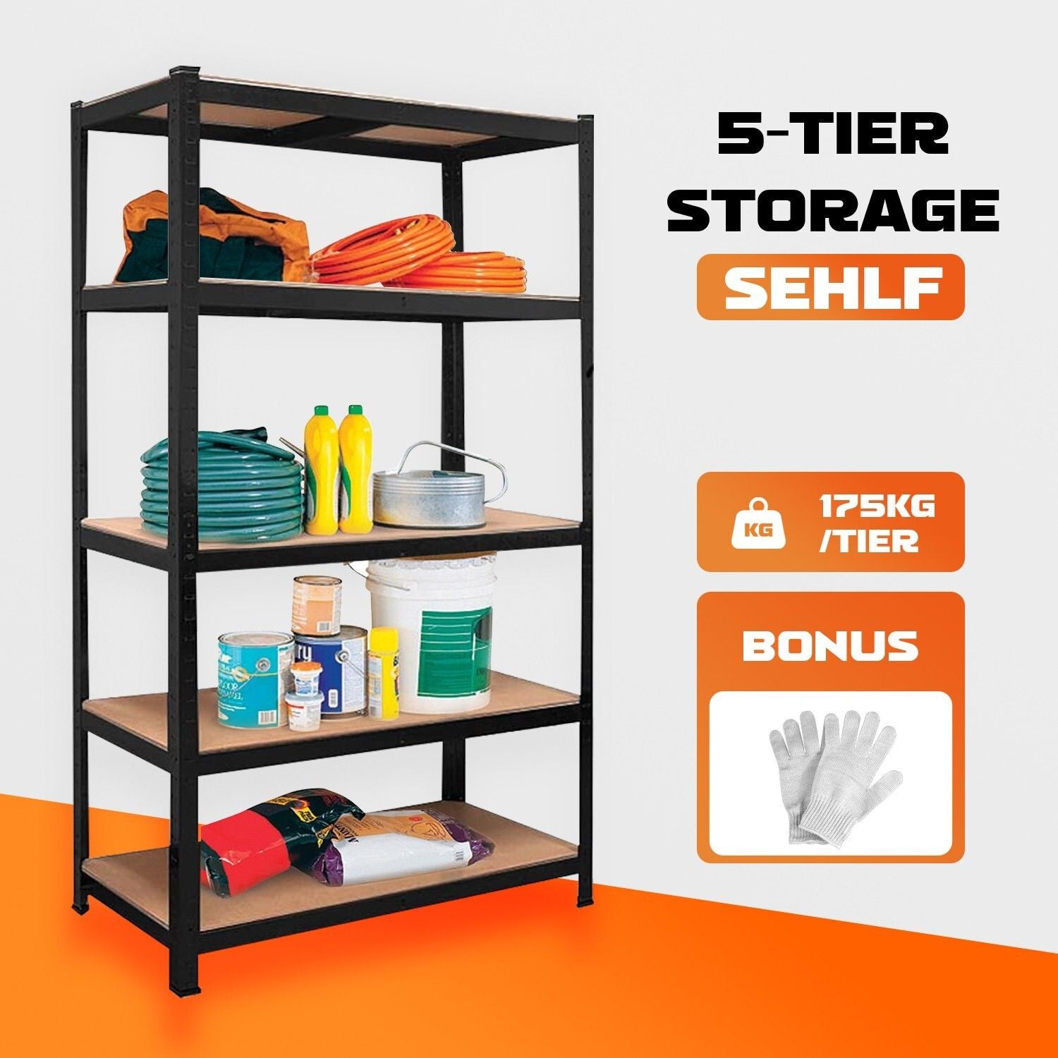 Heavy Duty Warehouse Shelving 75x30x152cm Steel Storage Rack V178-66906