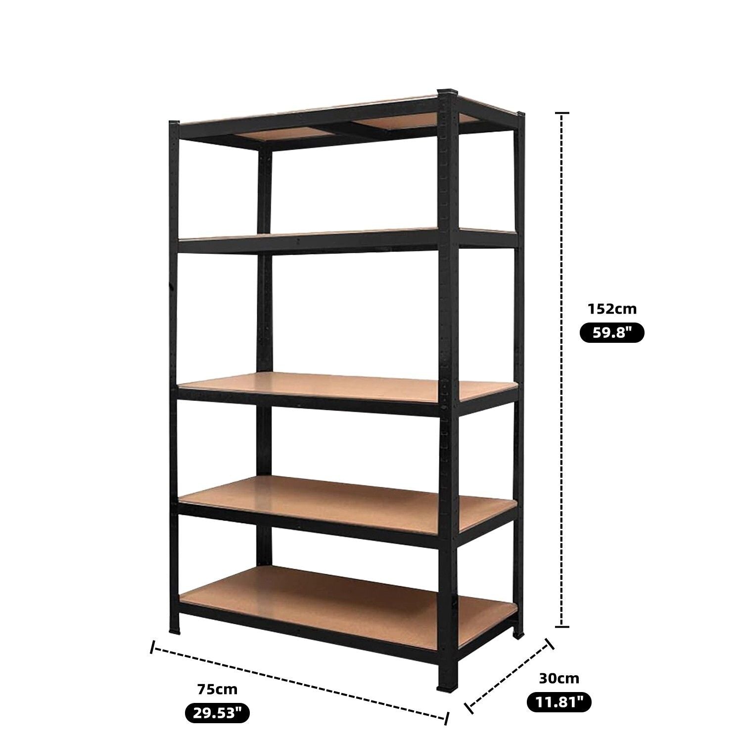 Heavy Duty Warehouse Shelving 75x30x152cm Steel Storage Rack V178-66906