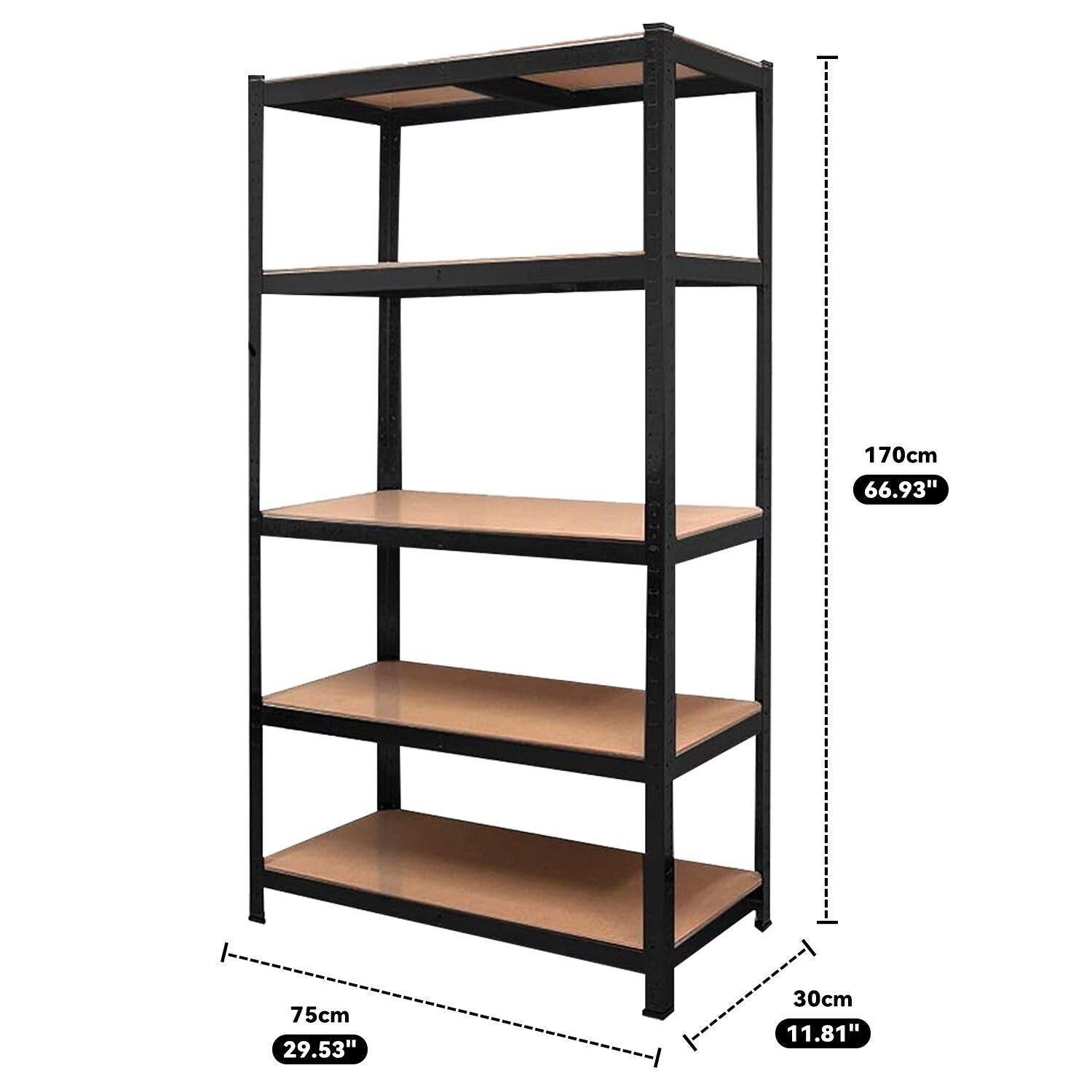 Heavy Duty Warehouse Shelving 75x30x170cm Steel V178-66907