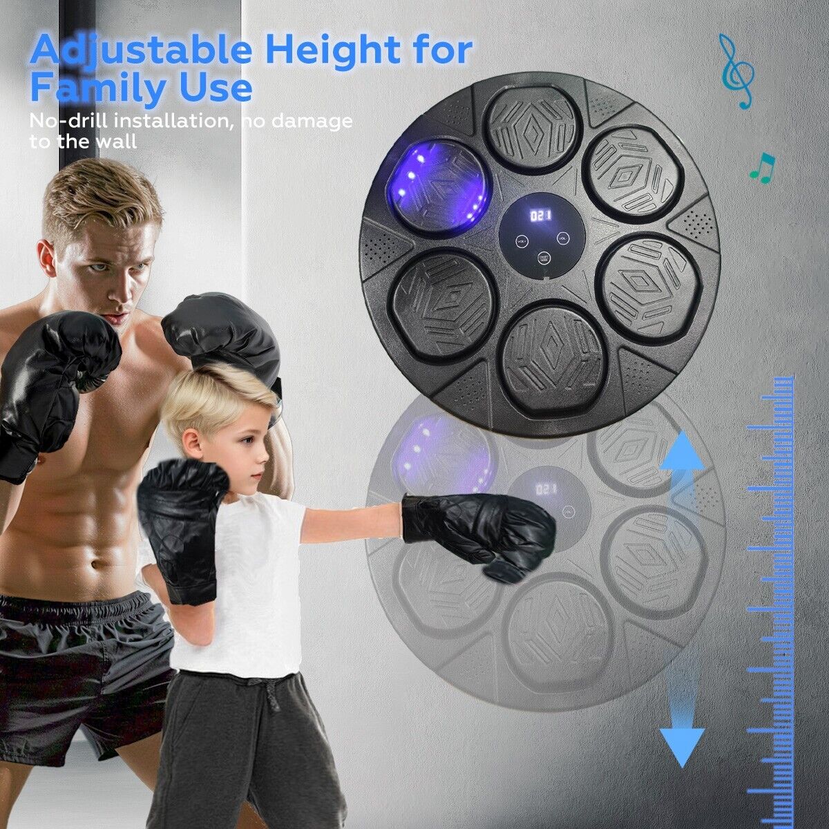 Bluetooth Smart Punching Bag Wall Pad 9 Speeds w/ Gloves V178-66910