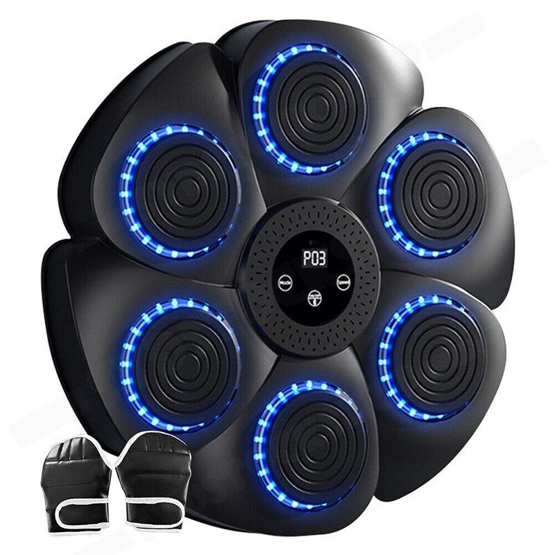 Wall Mount Boxing Machine Bluetooth Black Punch Pad + Gloves V178-66911