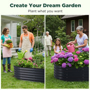 Oval Raised Garden Bed 160x80x42cm Galvanised Steel Planter V178-66915