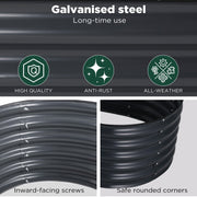 Oval Raised Garden Bed 160x80x42cm Galvanised Steel Planter V178-66915