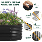 Oval Raised Garden Bed 160x80x42cm Galvanised Steel Planter V178-66915