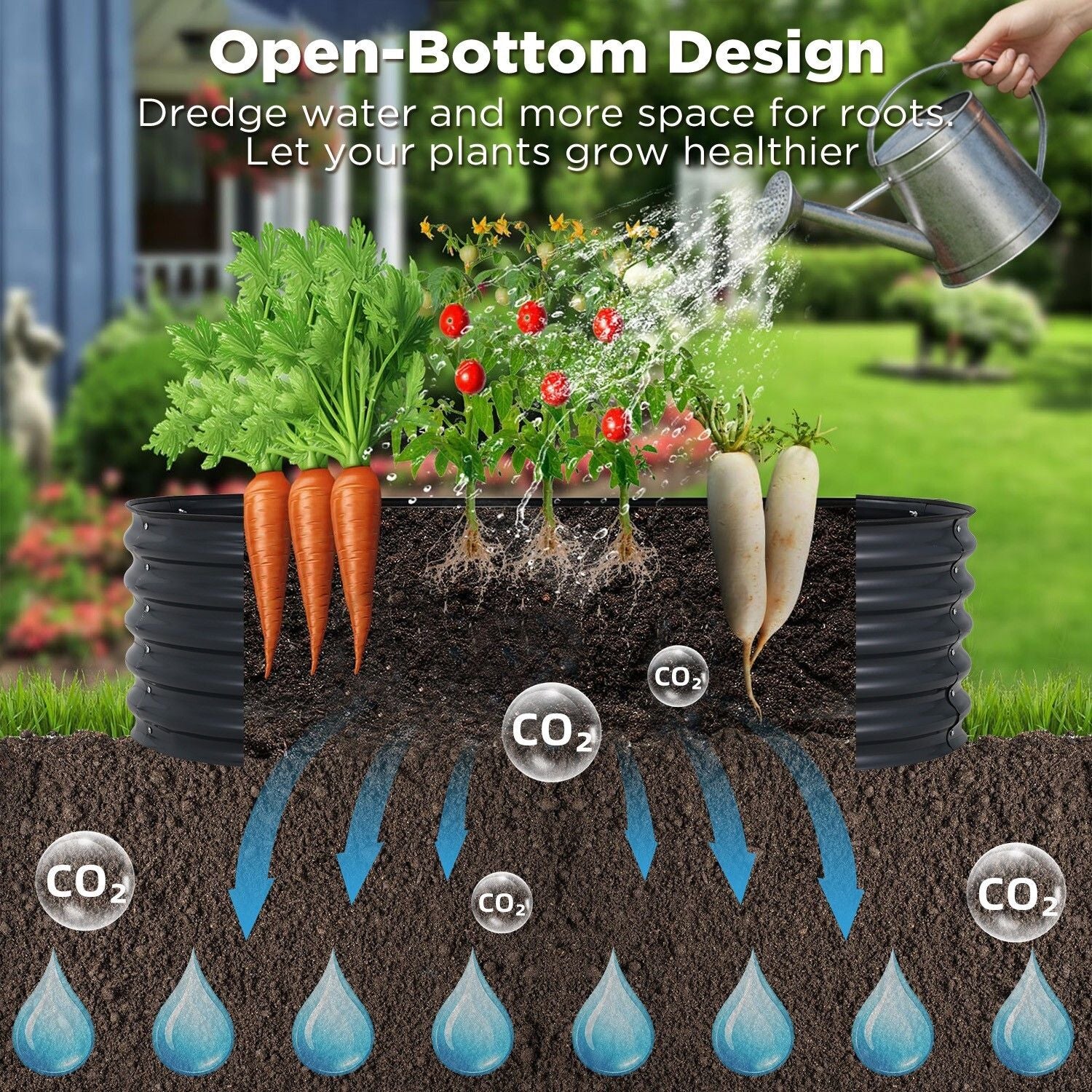 Oval Raised Garden Bed Galvanised Steel 240x80x42cm Planter V178-66916