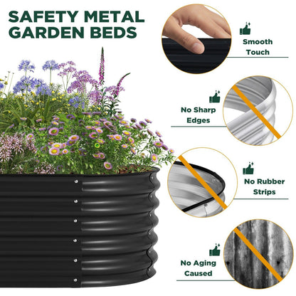 Oval Raised Garden Bed Galvanised Steel 240x80x42cm Planter V178-66916