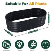 Oval Raised Garden Bed Galvanised Steel 240x80x42cm Planter V178-66916