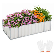 Galvanised Steel Raised Garden Rectangle Bed 160x80x42cm No-Screw Oval V178-66917