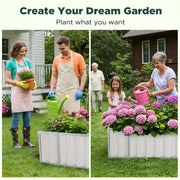 Galvanised Steel Raised Garden Rectangle Bed 160x80x42cm No-Screw Oval V178-66917
