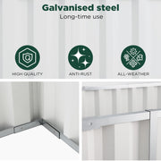 Galvanised Steel Raised Garden Rectangle Bed 160x80x42cm No-Screw Oval V178-66917
