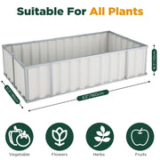 Galvanised Steel Raised Garden Rectangle Bed 160x80x42cm No-Screw Oval V178-66917