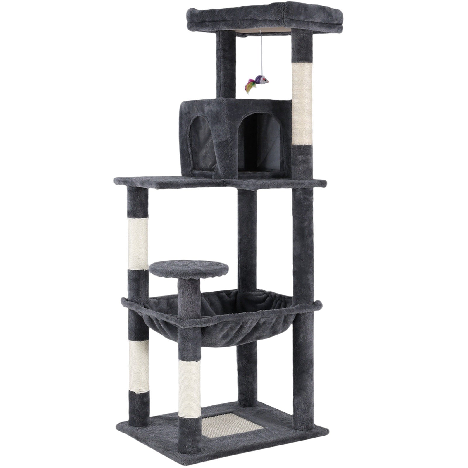 Cat Tower Tree Condo Scratching Post Dark Grey 142cm V178-66919