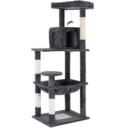 Cat Tower Tree Condo Scratching Post Dark Grey 142cm V178-66919