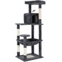 Cat Tower Tree Condo Scratching Post Dark Grey 142cm V178-66919