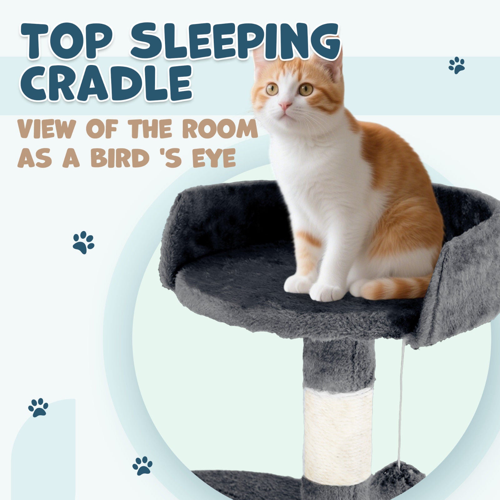 Cat Tower Tree Condo Scratching Post Dark Grey 142cm V178-66919