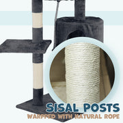 Cat Tower Tree Condo Scratching Post Dark Grey 142cm V178-66919