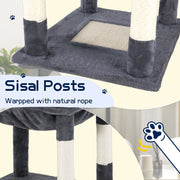 Cat Tower Tree Condo Scratching Post Dark Grey 142cm V178-66919