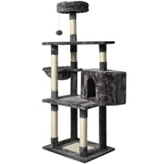 Large Grey Cat Tree Tower Condo with Scratching Post Bed V178-66920