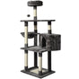 Large Grey Cat Tree Tower Condo with Scratching Post Bed V178-66920