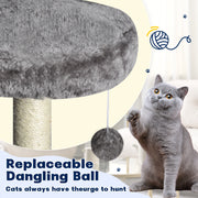 Large Grey Cat Tree Tower Condo with Scratching Post Bed V178-66920