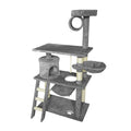 Grey Cat Tree Tower Condo Scratching Post Bed Stand 1.4M V178-66921