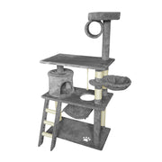 Grey Cat Tree Tower Condo Scratching Post Bed Stand 1.4M V178-66921