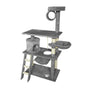 Grey Cat Tree Tower Condo Scratching Post Bed Stand 1.4M V178-66921