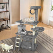 Grey Cat Tree Tower Condo Scratching Post Bed Stand 1.4M V178-66921