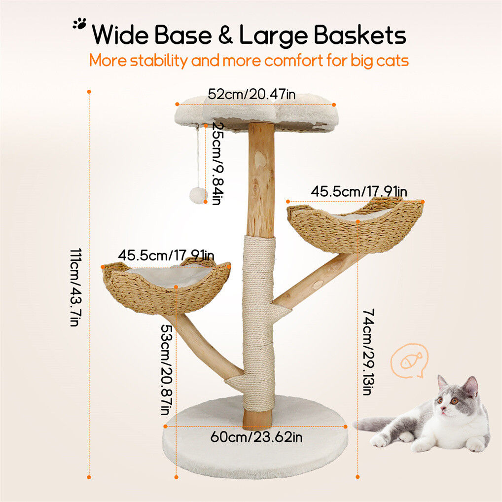 Cat Tree Tower Condo Scratcher Bed Sisal Plush Toy Ball V178-66923