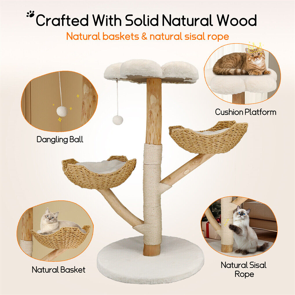 Cat Tree Tower Condo Scratcher Bed Sisal Plush Toy Ball V178-66923