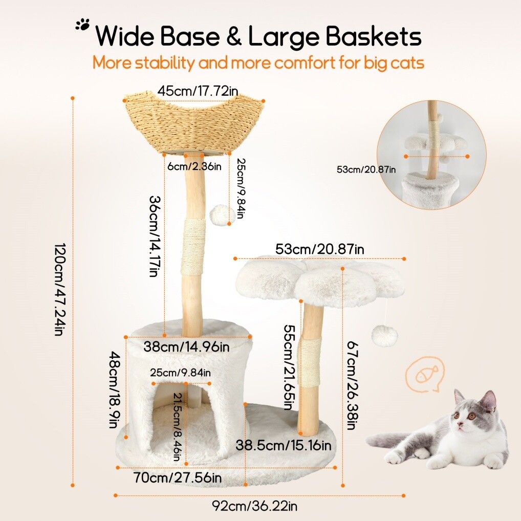Cat Tree Condo Activity Center Sisal Scratcher Tower V178-66924