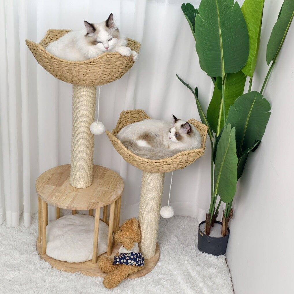 Cat Tree Tower Large Scratching Post Condo Basket Activity Center V178-66925
