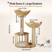 Cat Tree Tower Large Scratching Post Condo Basket Activity Center V178-66925