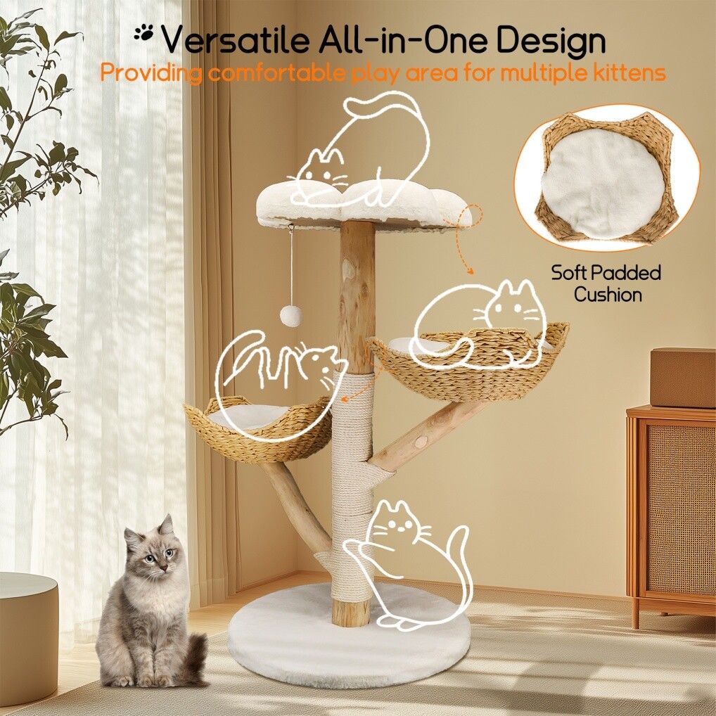 3 Tier Cat Tree Activity Centre Scratcher Post Climber V178-66926