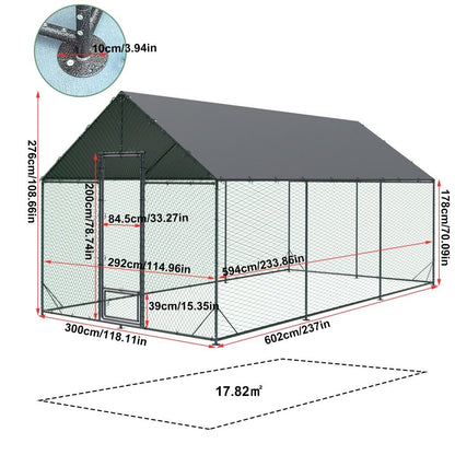 XXL Chicken Coop Hen House Cage 276x602x300cm V178-66932