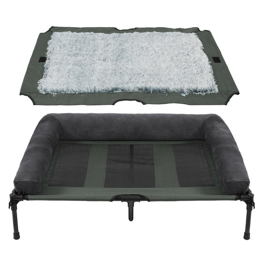 XL Elevated Dog Bed 110x80x28cm Foldable Raised Pet Cot Indoor Outdoor V178-66935