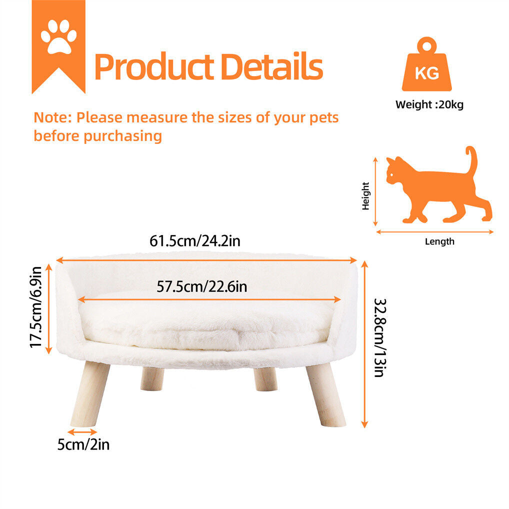Luxury Round Pet Sofa Bed 60cm Soft Cushion Anti-skid V178-66937